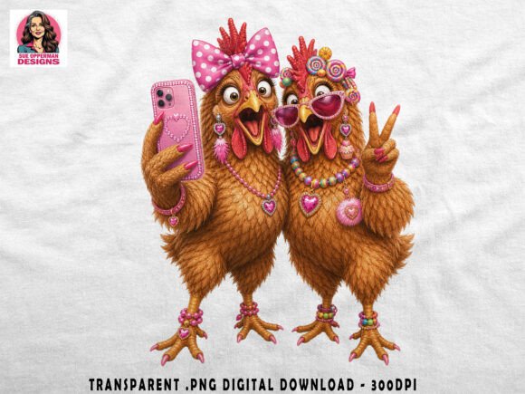 Download Chicken Besties Selfie | Cute PNGChicken - Chick Collection