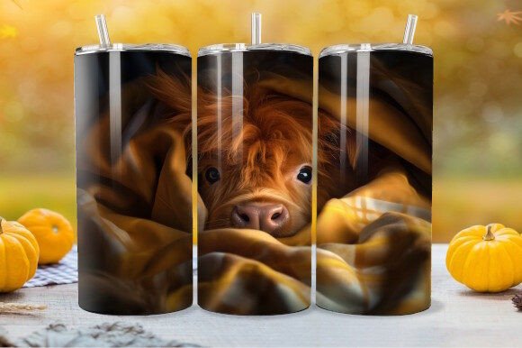 Download Cuddling Highland Calf Tumbler Wrap - Cuddling Collection