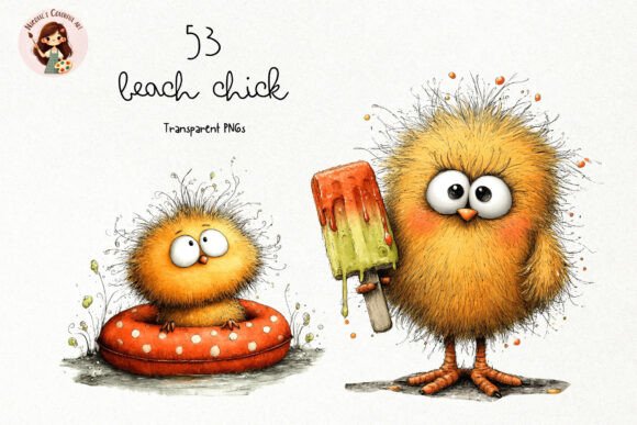 Download Cute Beach Chick PNG Clipart - Chick Collection