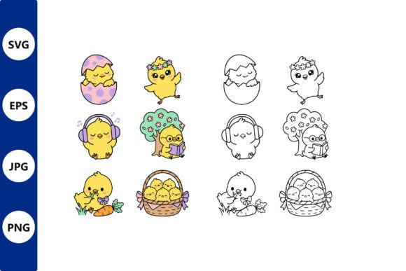 Download Playful Easter Chick Clipart Set - Chick Collection