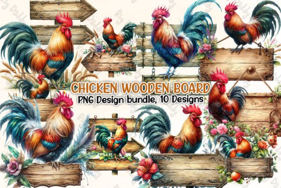 Download Chicken Wooden Board Clipart PNG - Chick Collection