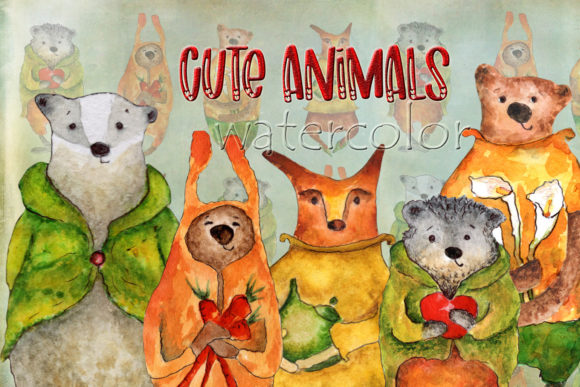 Download Cute Animals Hand Painted Illustration - Painted Collection