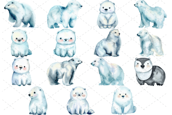 Download 15 Watercolor Arctic Animals Bundle - Premium Resources