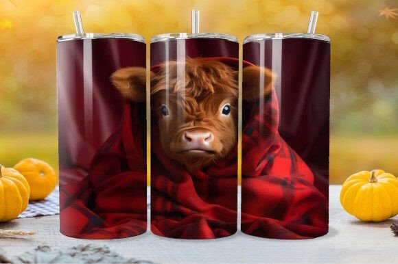Download Cuddling Highland Calf Tumbler Wrap - Cuddling Collection