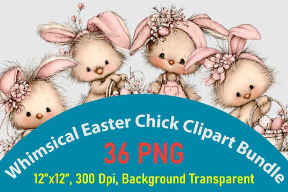Download Whimsical Easter Chick Clipart Bundle - Chick Collection