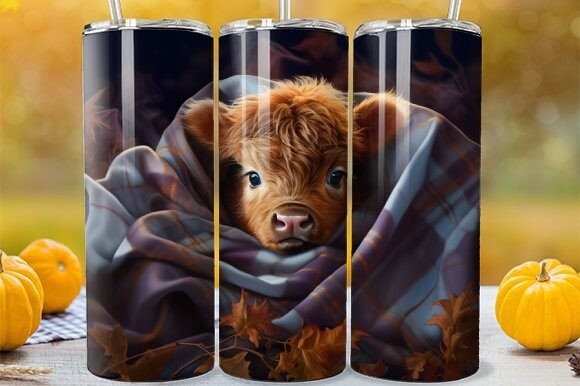Download Cuddling Highland Calf Tumbler Wrap - Cuddling Collection