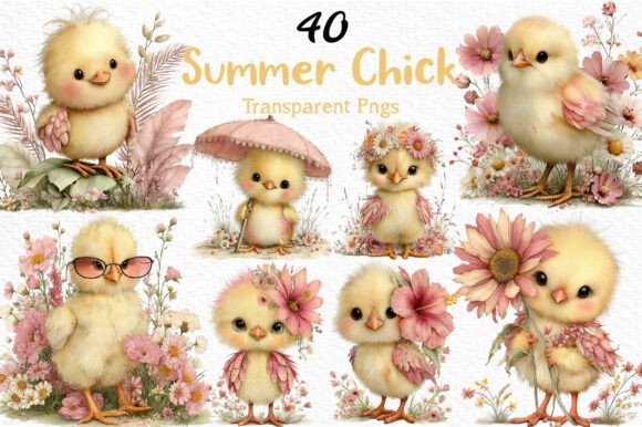 Download Whimsical Summer Chick Clipart PNG - Chick Collection