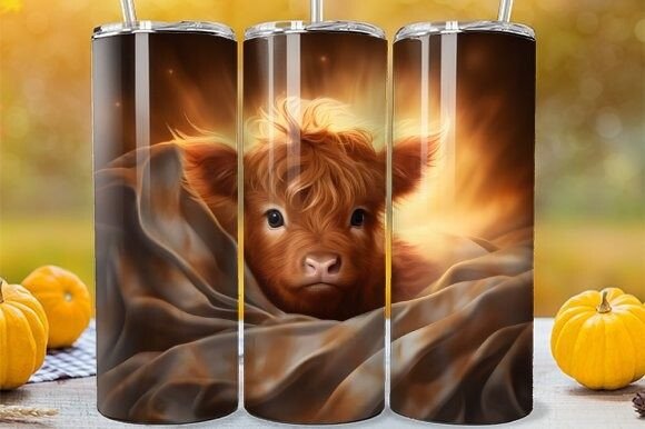 Download Cuddling Highland Calf Tumbler Wrap - Cuddling Collection