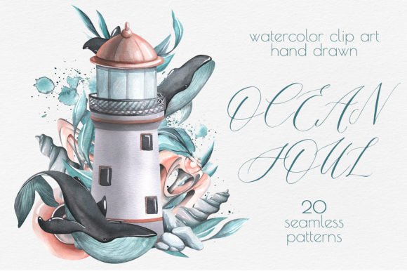 Download Sea Whales Patterns Watercolor Clipart - Whales Collection