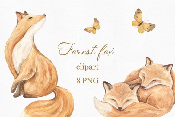 Download Watercolor Hand Painted Fox Clipart - Painted Collection