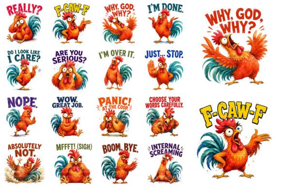 Download Funny F-Caw-F Chicken Sublimation PNG - Chick Collection