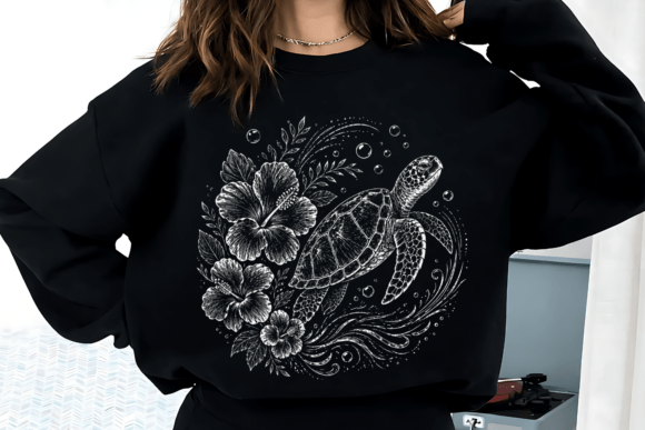 Download Ocean Floral Sea Turtle Marine Life PNG - Marine life Collection