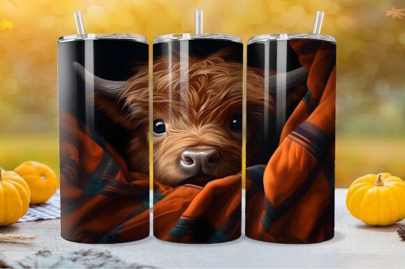 Download Cuddling Highland Calf Tumbler Wrap - Cuddling Collection